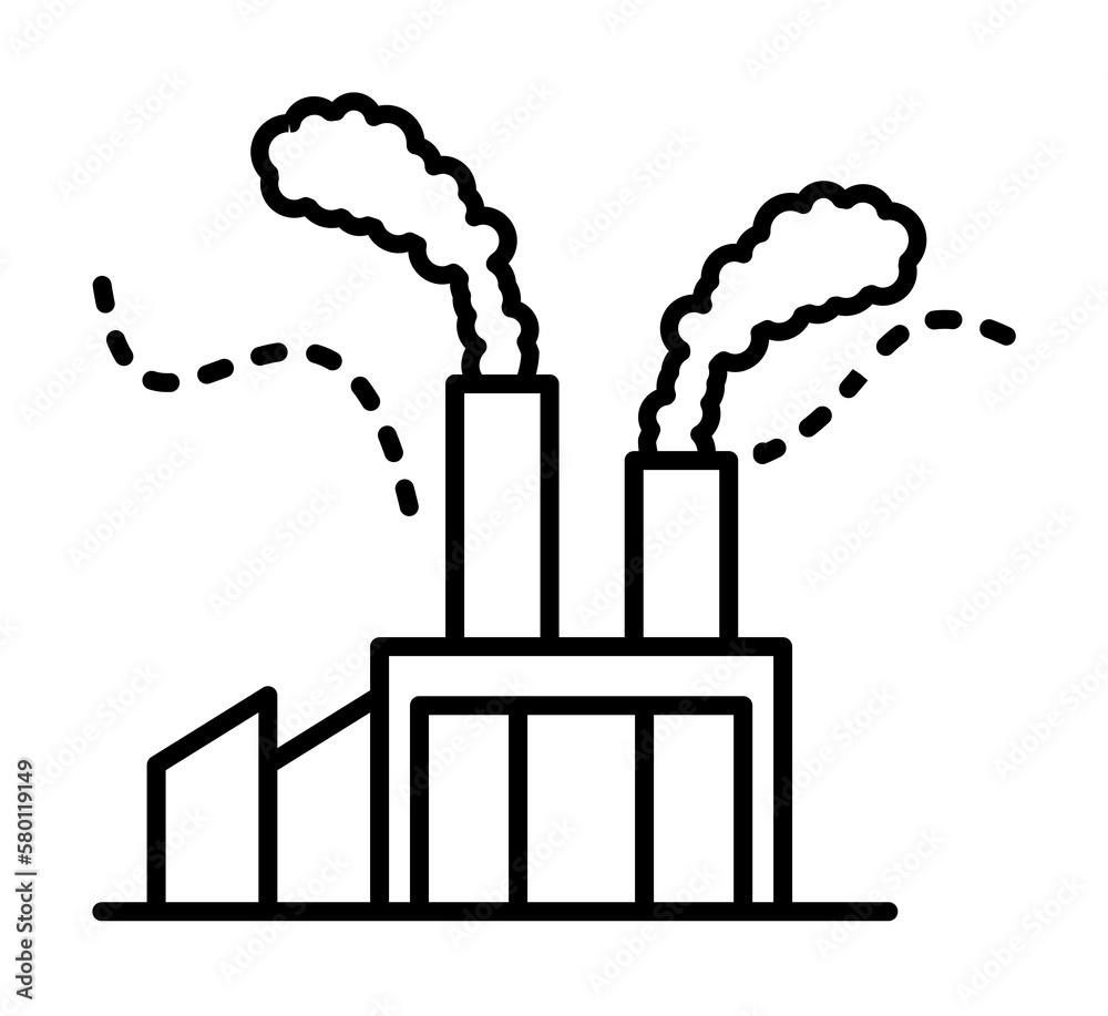 air pollution, factory icon. Element of air pollution for mobile concept and web apps icon. Thin line icon for website design and development, app development on white background