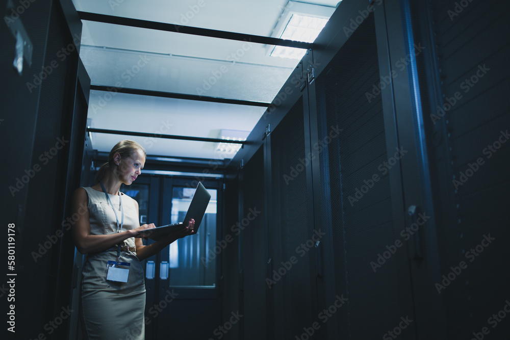 Server racks in a modern research center (color toned image) Server racks in a modern research center (color toned image)