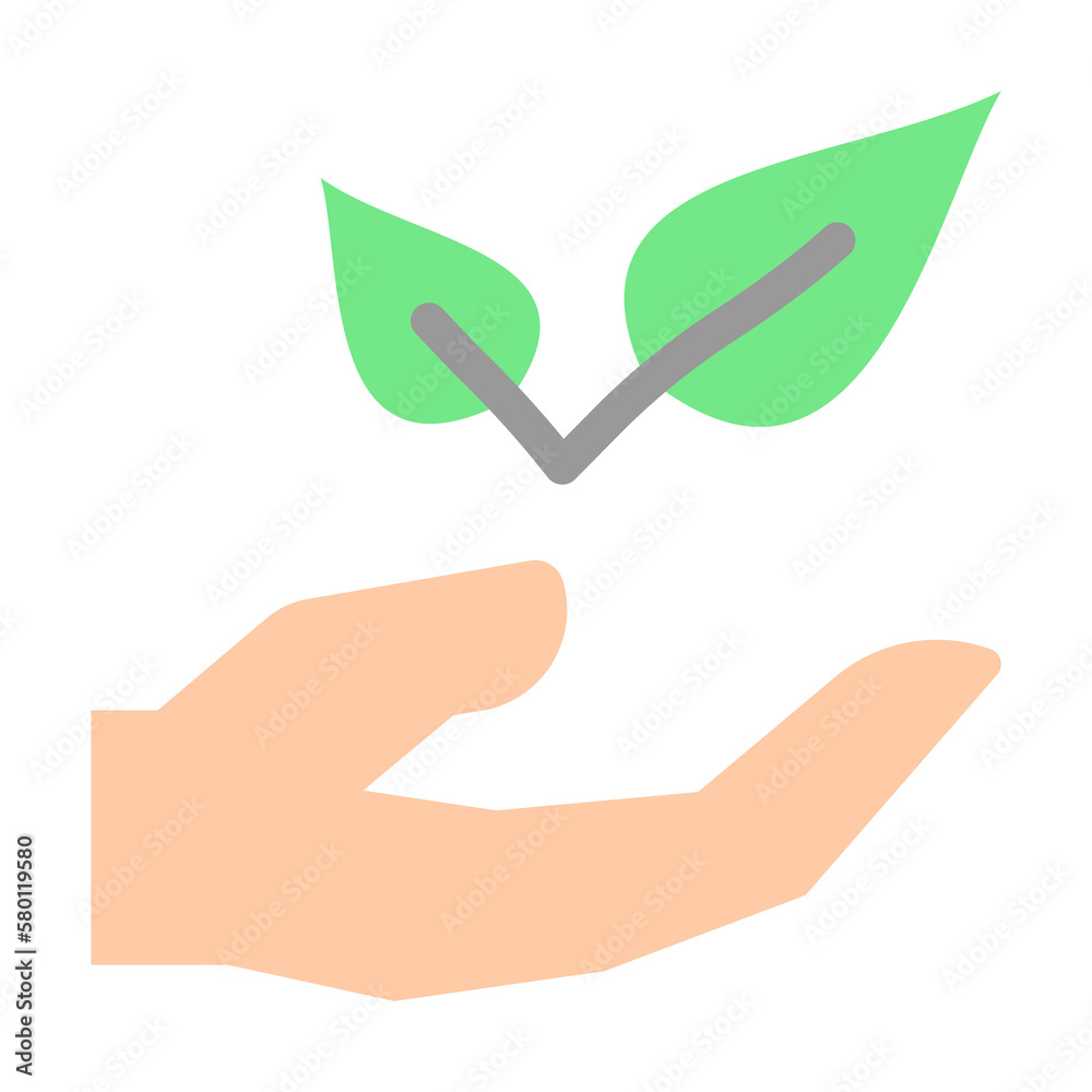 Herbal hand leaf icon. Simple color elements of alternative medicine icons for ui and ux, website or mobile application on white background Herbal hand leaf icon. Simple color elements of alternative medicine icons for ui and ux, website or mobile application on white background