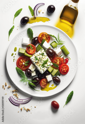Pesto salad with cherry tomatoes and mozzarella cheese