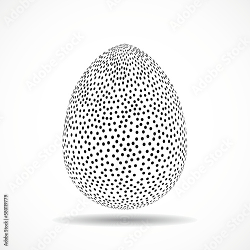 Abstract Easter egg of dotted isolated on white background © vladystock