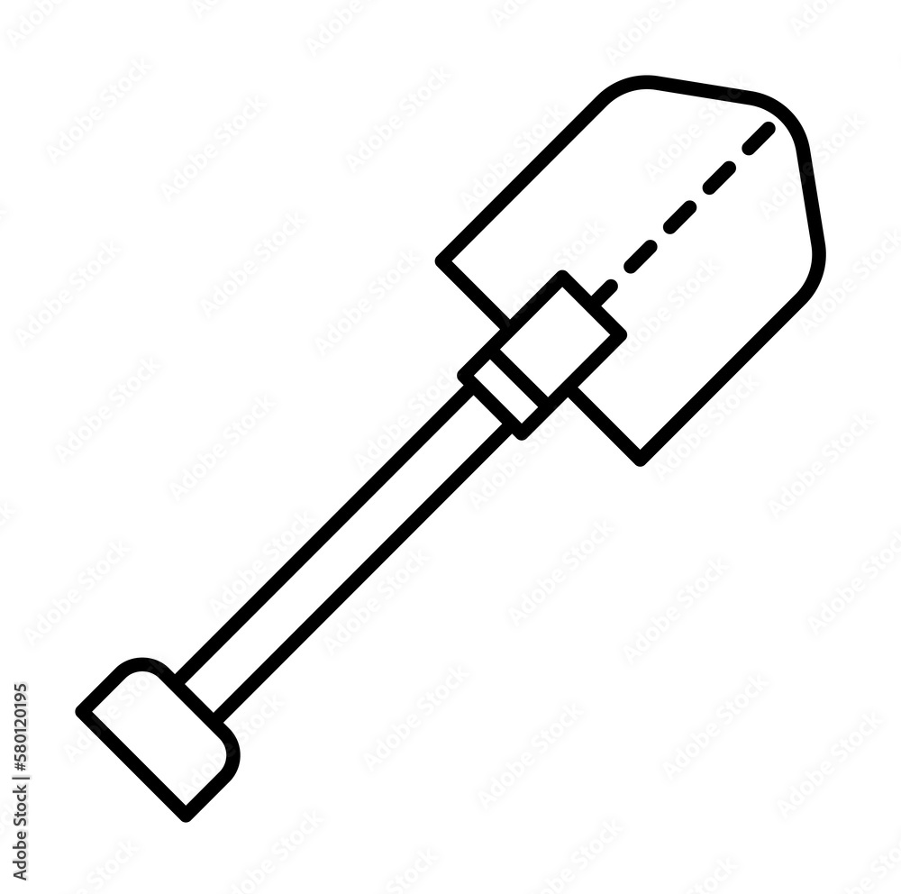 shovel, tool icon. Simple line, outline elements of archeology for ui and ux, website or mobile application on white background shovel, tool icon. Simple line, outline elements of archeology for ui and ux, website or mobile application on white background