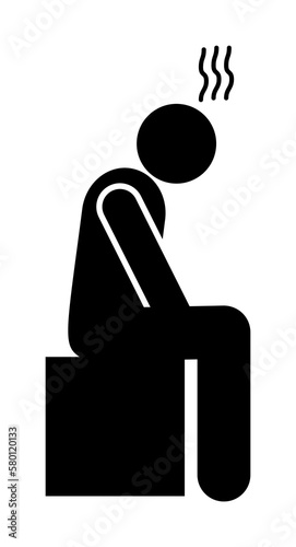 Stomach ache, pain, cramp icon. Element of amyotrophic lateral sclerosis icon on white background
