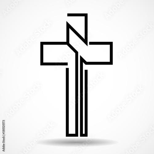 Creative Cross. Christian spirituality symbol. Religion. Vector illustration