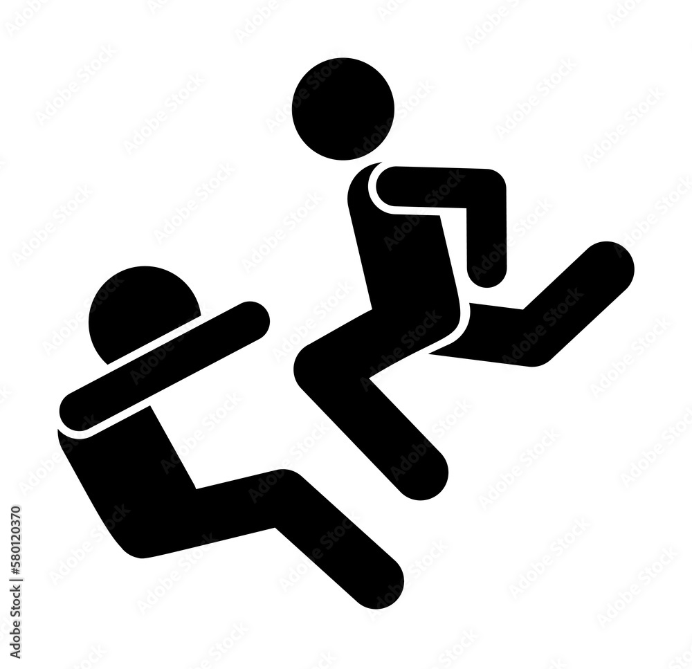Attack men hit icon. Simple pictogram of fighting icons for ui and ux, website or mobile application on white background Attack men hit icon. Simple pictogram of fighting icons for ui and ux, website or mobile application on white background