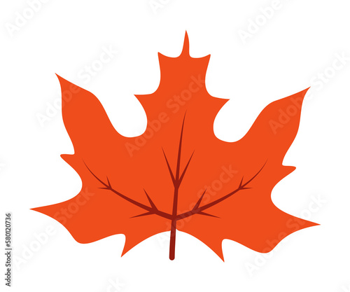 Autumn leave, red icon. Simple line, outline of color leaves icons for ui and ux, website or mobile application on white background