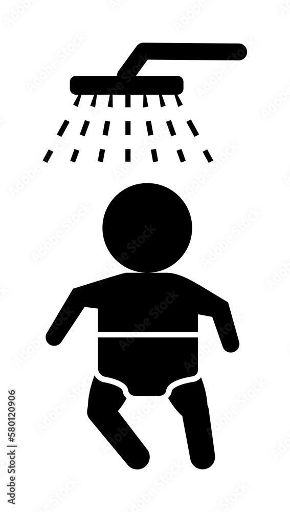 Baby, take a shower icon. Element of baby pictogram icon on white background