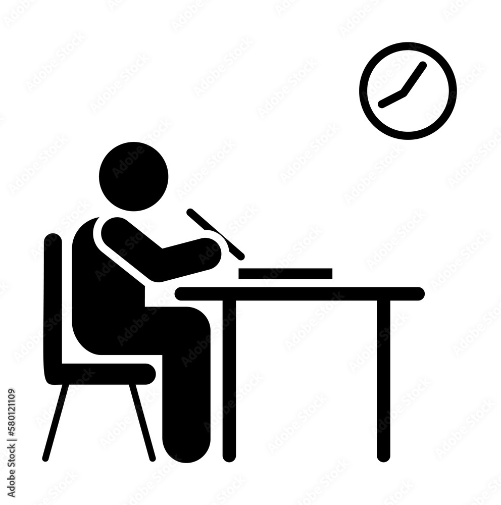 Class student sit school pictogram icon on white background Class student sit school pictogram icon on white background
