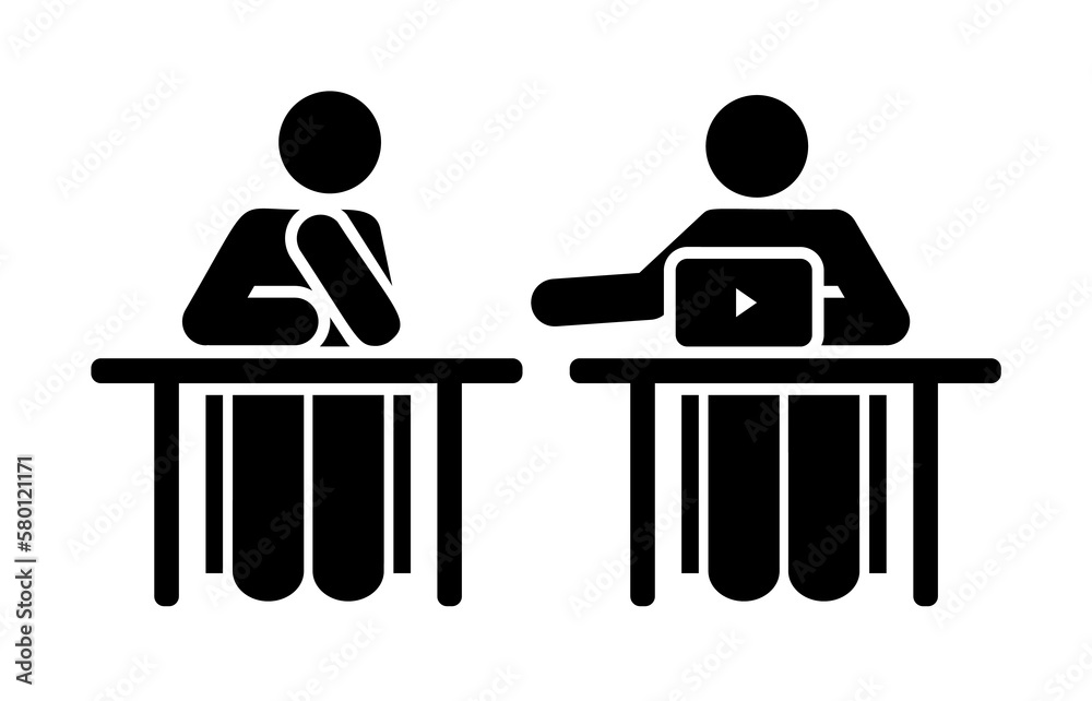 School talk students lesson pictogram icon on white background School talk students lesson pictogram icon on white background