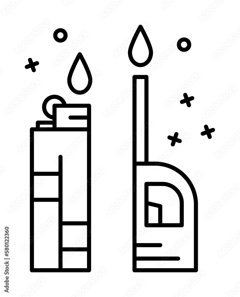 Lighter fire kitchen icon. Element of barbecue party icon on white background Lighter fire kitchen icon. Element of barbecue party icon on white background