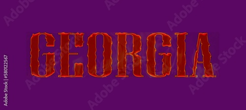 The word Georgia on a multi-colored background. photo
