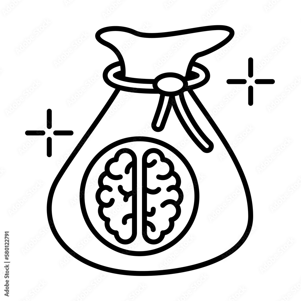 Bag brain icon. Element of brain concept on white background Bag brain icon. Element of brain concept on white background