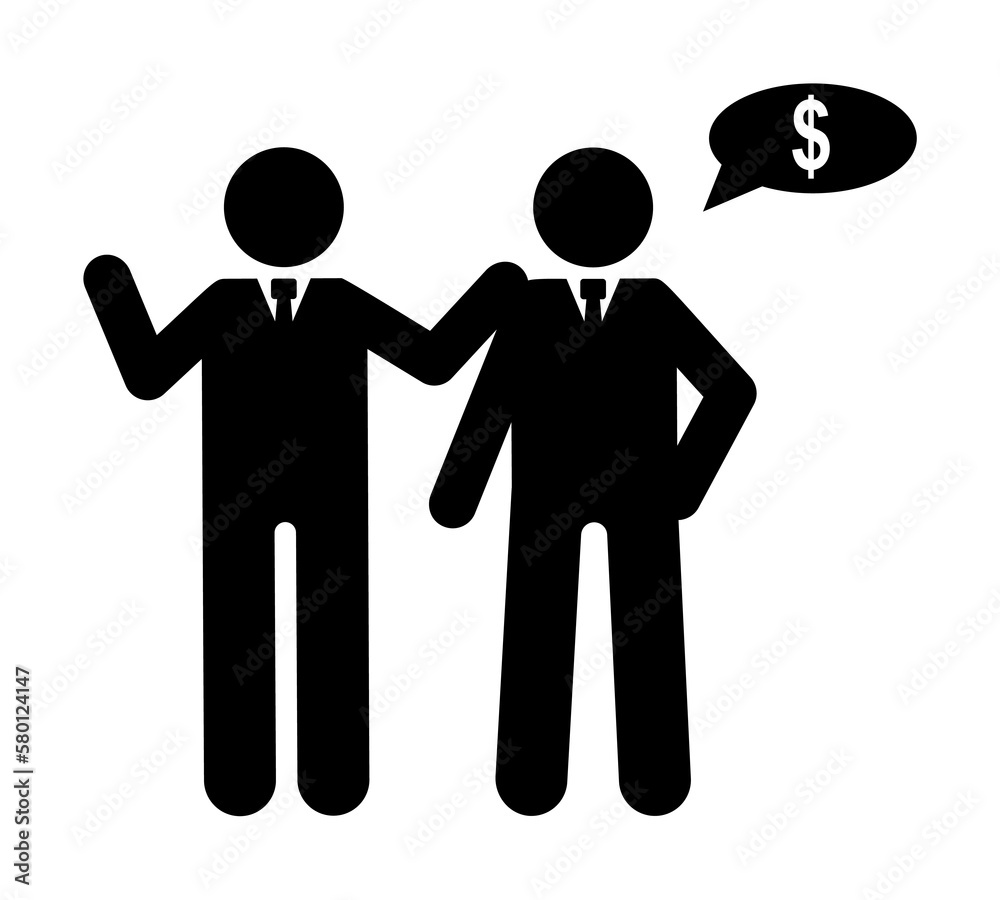 Businessmen talking think icon. Element of businessman pictogram icon on white background Businessmen talking think icon. Element of businessman pictogram icon on white background