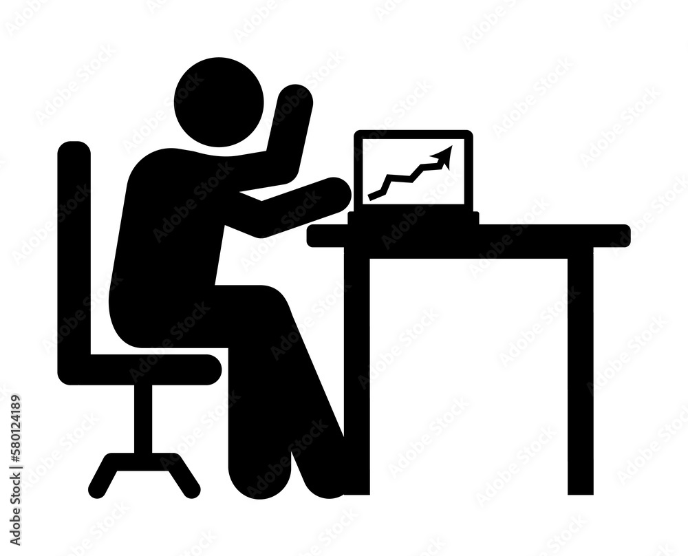 Businessman presentation training icon. Element of businessman pictogram icon on white background Businessman presentation training icon. Element of businessman pictogram icon on white background