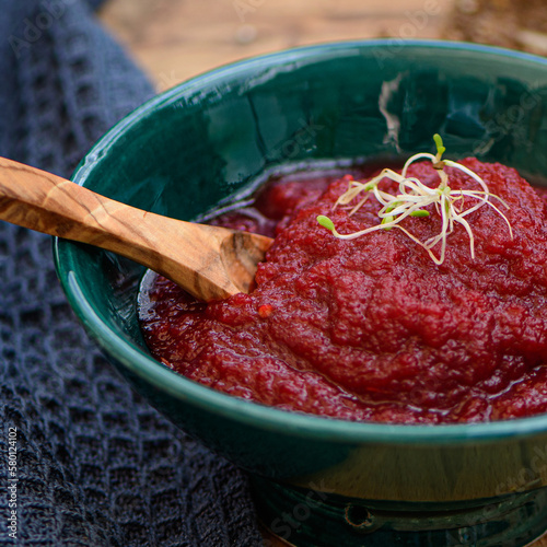 Tartinade de betterave, mise en scène culinaire