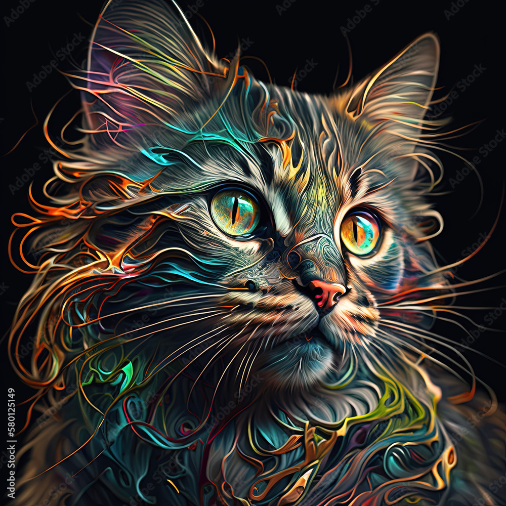 Cat, Digital art