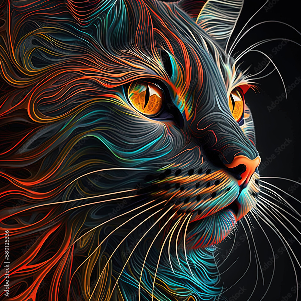 Cat, Digital art