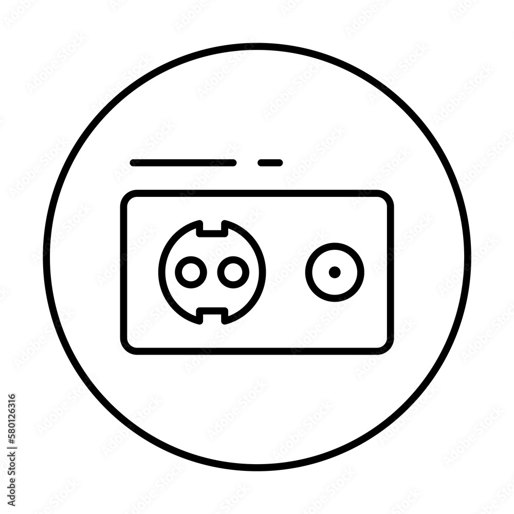 Socket, connector icon. Simple line, outline elements of connectors and cables icons for ui and ux, website or mobile application on white background Socket, connector icon. Simple line, outline elements of connectors and cables icons for ui and ux, website or mobile application on white background