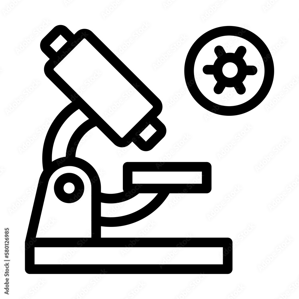 Microscope, coronavirus icon. Simple line, outline elements of viral pandemic icons for ui and ux, website or mobile application on white background