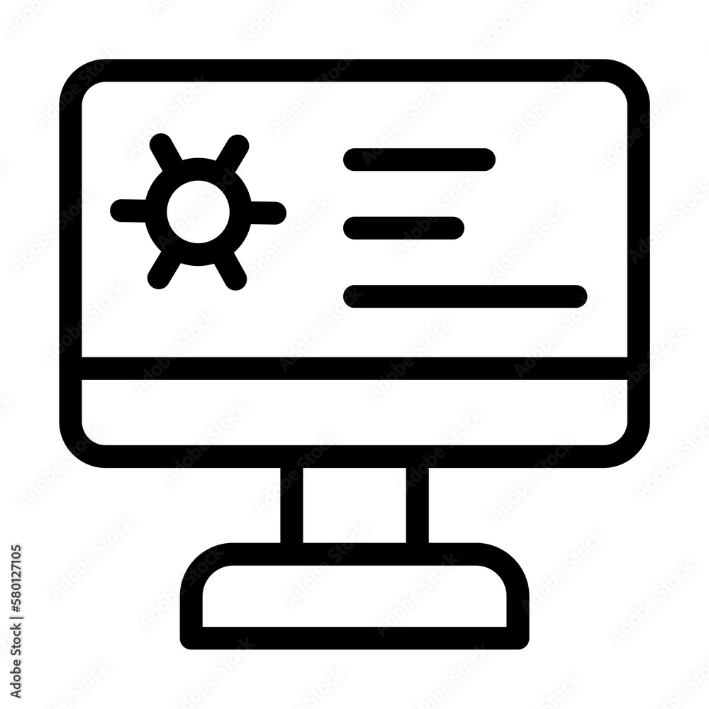 Desktop, news, coronavirus icon. Simple line, outline elements of viral pandemic icons for ui and ux, website or mobile application on white background
