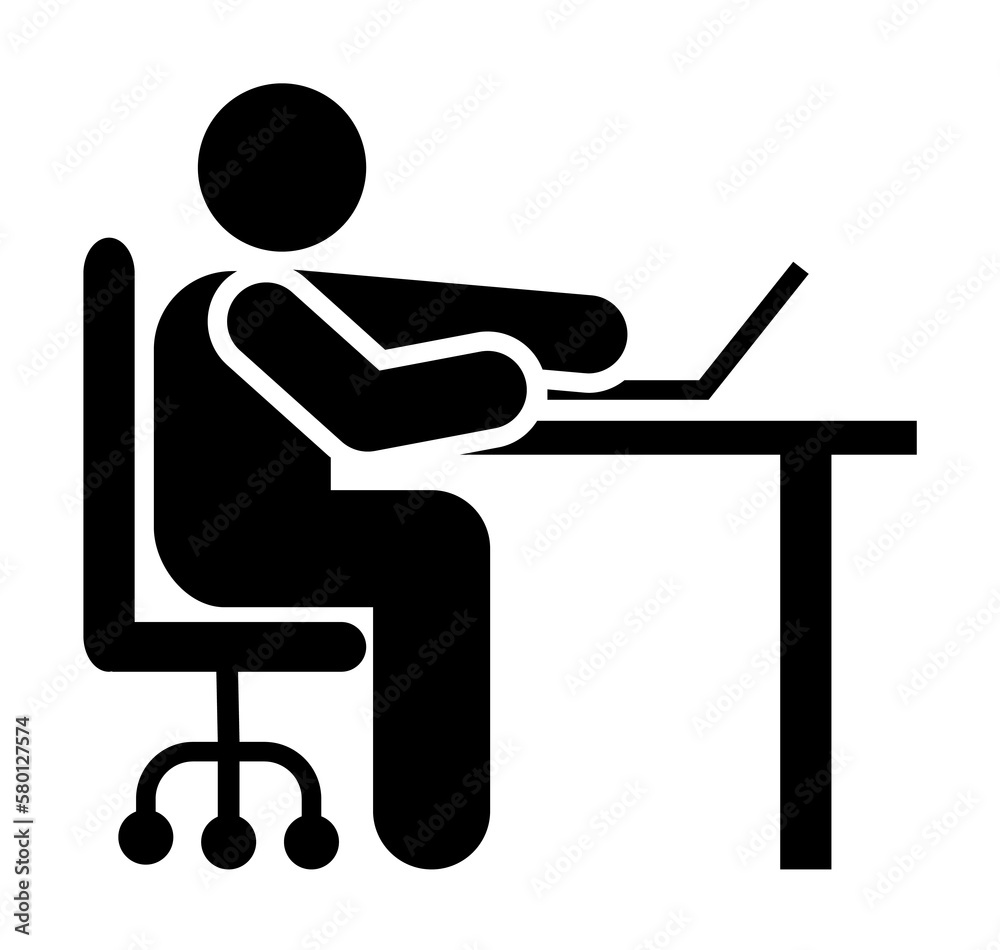 Businessman, office, work icon. Element of daily routine pictogram icon on white background Businessman, office, work icon. Element of daily routine pictogram icon on white background