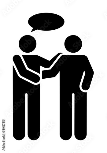 Man, talking, conversation, speak icon. Element of daily routine pictogram icon on white background