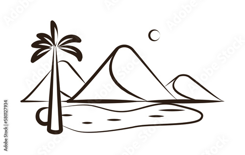 palm tree in desert icon. Element of desert icon for mobile concept and web apps. Hand draw palm tree in desert icon can be used for web and mobile on white background