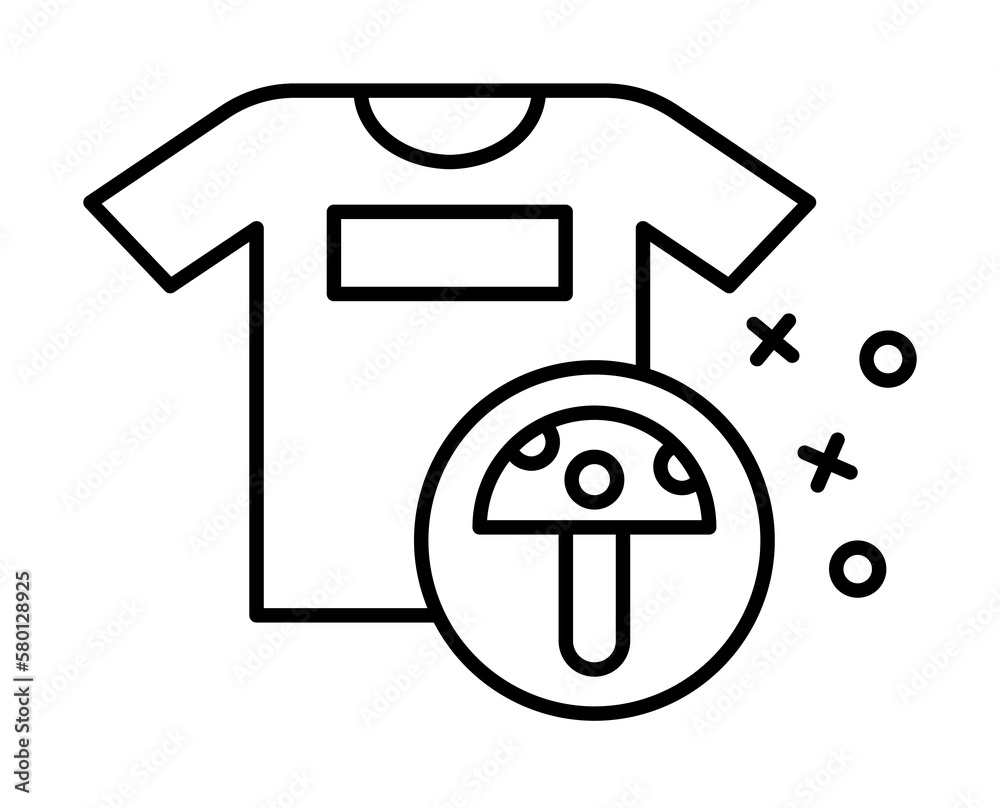 Mushroom clothes forbidden icon. Element of fabric features icon on white background Mushroom clothes forbidden icon. Element of fabric features icon on white background