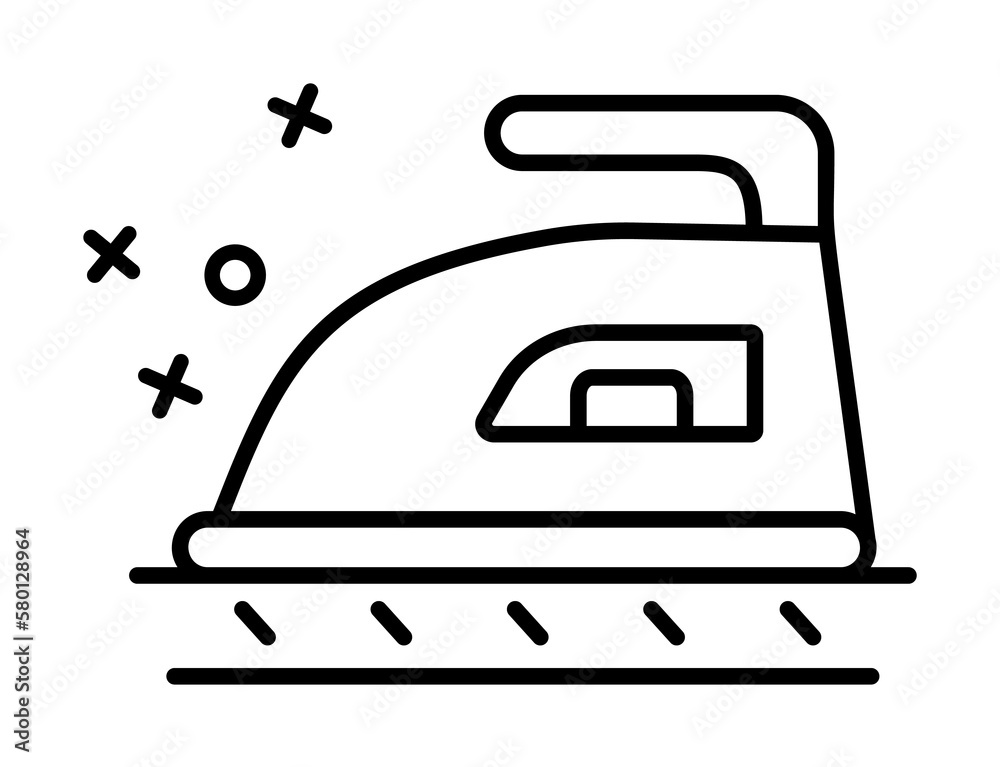 Textile iron laundry icon. Element of fabric features icon on white background Textile iron laundry icon. Element of fabric features icon on white background