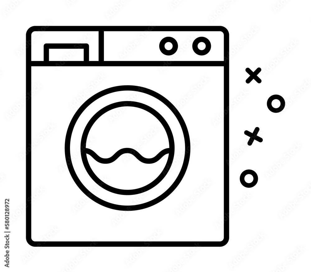 Washing machine household icon. Element of fabric features icon on white background Washing machine household icon. Element of fabric features icon on white background