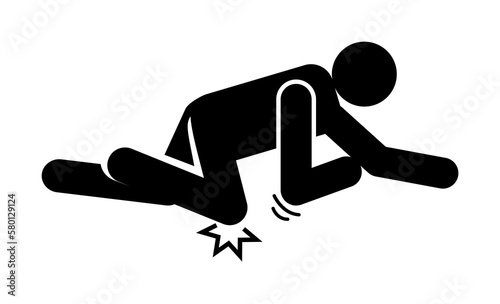 Man, break, fall, knee, tripping icon. Element of man fall down. Premium quality graphic design icon. Signs and symbols collection icon for websites, web design, mobile app on white background