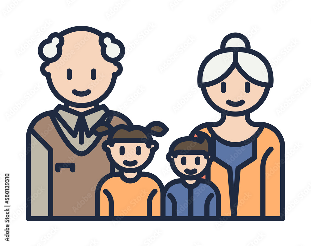 grandparents and grandchildren cartoon icon. Element of family icon for mobile concept and web apps. Cartoon grandparents and grandchildren icon can be used for web and mobile on white background grandparents and grandchildren cartoon icon. Element of family icon for mobile concept and web apps. Cartoon grandparents and grandchildren icon can be used for web and mobile on white background