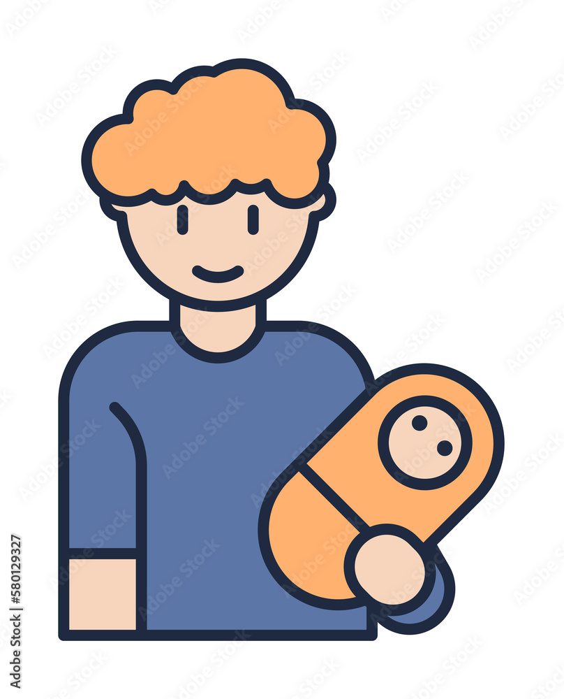 father with baby cartoon icon. Element of family icon for mobile concept and web apps. Cartoon father with baby icon can be used for web and mobile on white background father with baby cartoon icon. Element of family icon for mobile concept and web apps. Cartoon father with baby icon can be used for web and mobile on white background