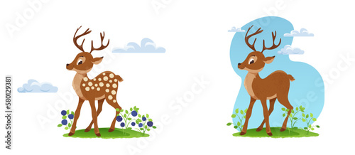 Animal illustration cute little deer. Can be used for children s posters  cards  baby t-shirt and bags print