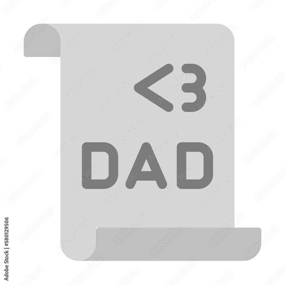 Letter, I love DAD icon. Simple color elements of cultural activities icons for ui and ux, website or mobile application on white background Letter, I love DAD icon. Simple color elements of cultural activities icons for ui and ux, website or mobile application on white background