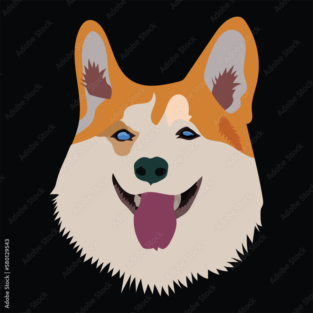 Illustration of a beautiful and cute Dog Heads Illustration of a beautiful and cute Dog Heads