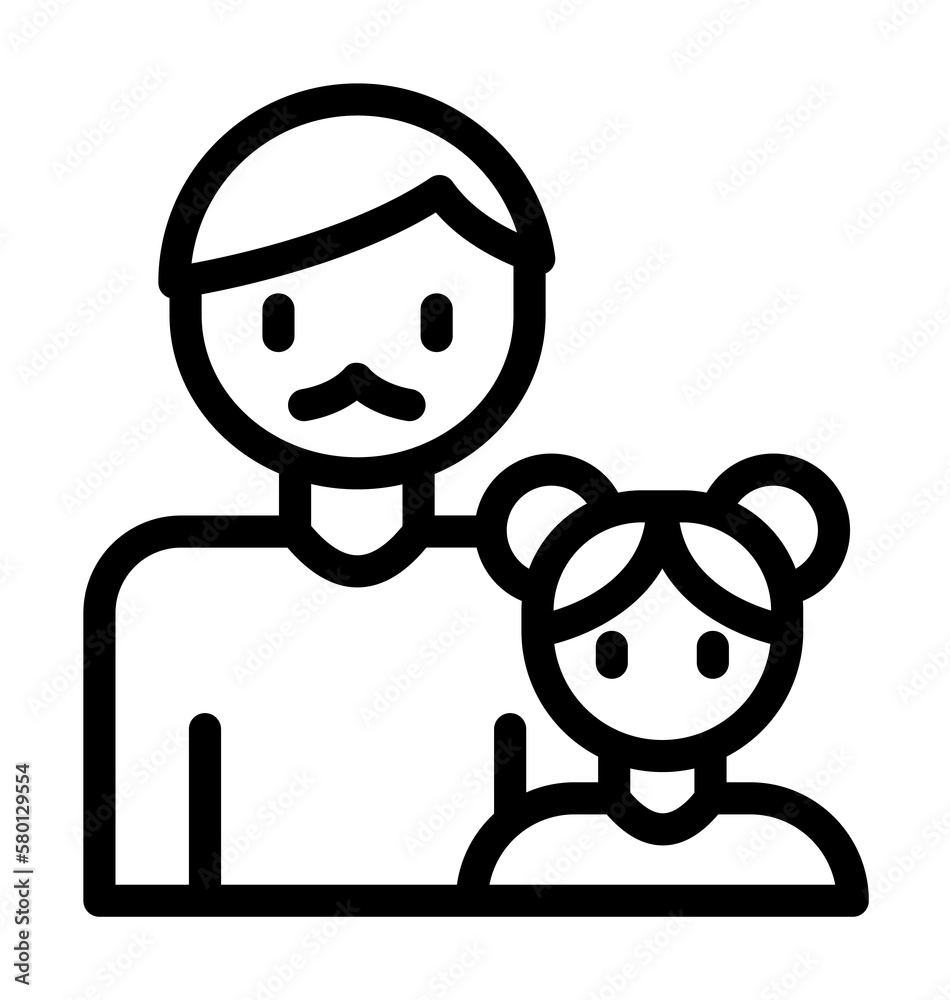 daughter icon. Simple line, outline elements of cultural activities icons for ui and ux, website or mobile application on white background daughter icon. Simple line, outline elements of cultural activities icons for ui and ux, website or mobile application on white background