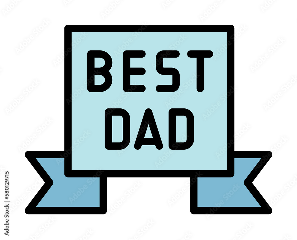 Best Dad, label icon. Simple color with outline elements of cultural activities icons for ui and ux, website or mobile application on white background Best Dad, label icon. Simple color with outline elements of cultural activities icons for ui and ux, website or mobile application on white background