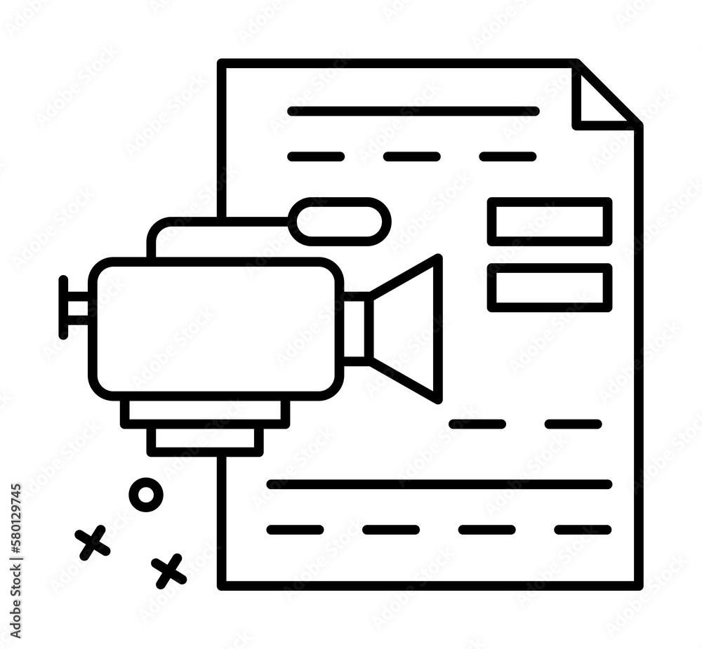 Cinema camera, film, document icon. Element of film Industry icon on white background Cinema camera, film, document icon. Element of film Industry icon on white background