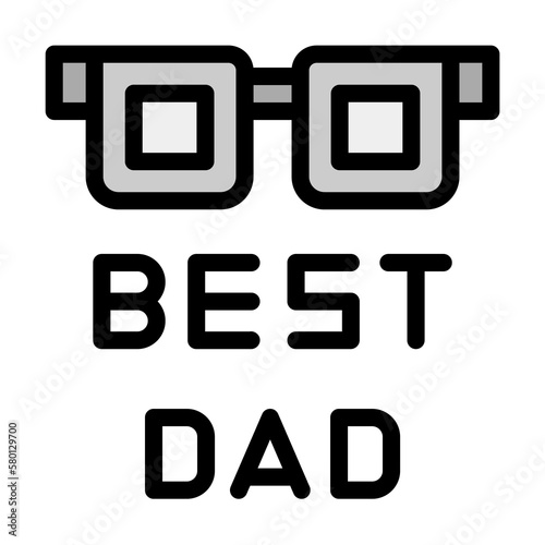 Best Dad, glasses icon. Simple color with outline elements of cultural activities icons for ui and ux, website or mobile application on white background