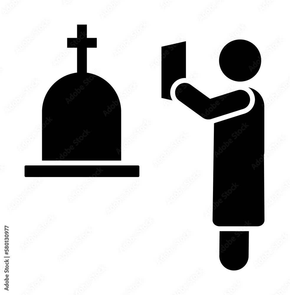 Dead bible funeral man icon. Element of pictogram death illustration