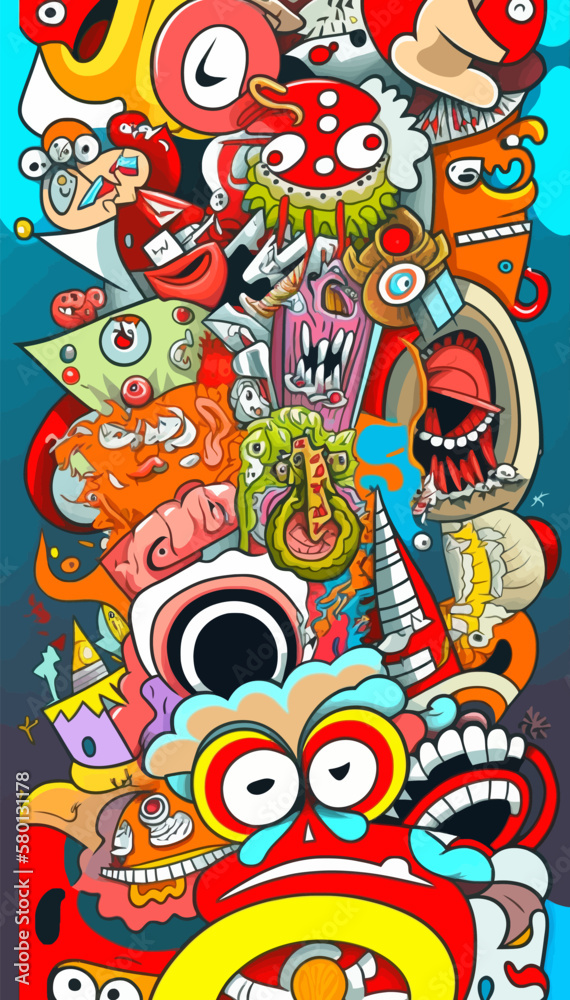 Crazy cartoon vector , poster , multipurpose illustration