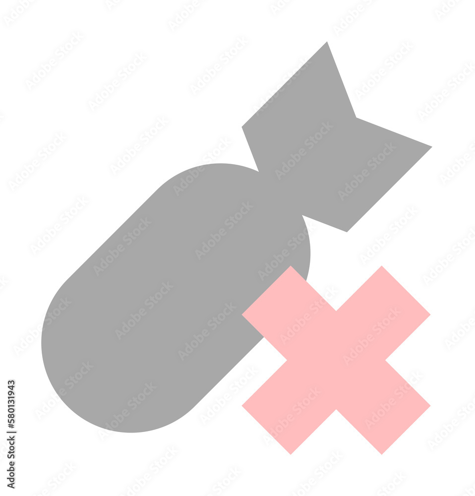 Bomb, prohibit icon. Simple color elements of flower children icons for ui and ux, website or mobile application on white background Bomb, prohibit icon. Simple color elements of flower children icons for ui and ux, website or mobile application on white background