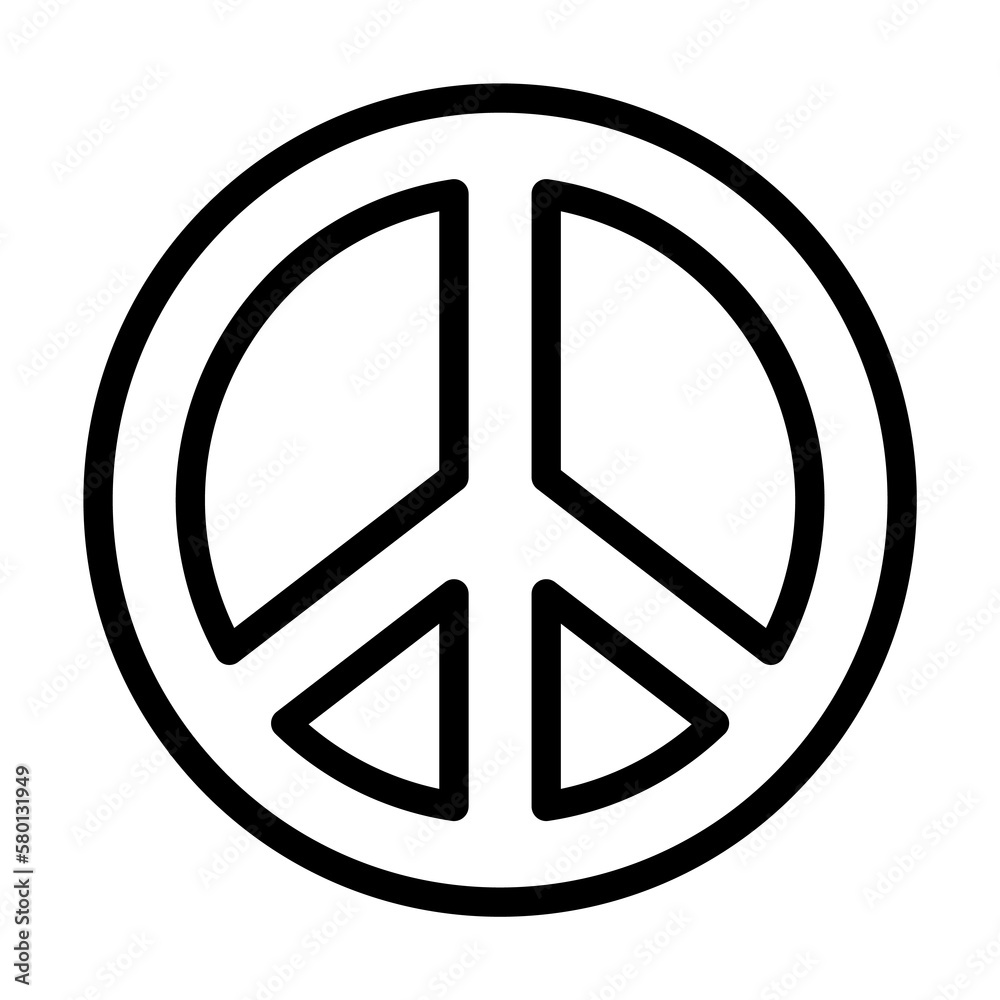 Sign, peace icon. Simple line, outline elements of flower children icons for ui and ux, website or mobile application on white background Sign, peace icon. Simple line, outline elements of flower children icons for ui and ux, website or mobile application on white background