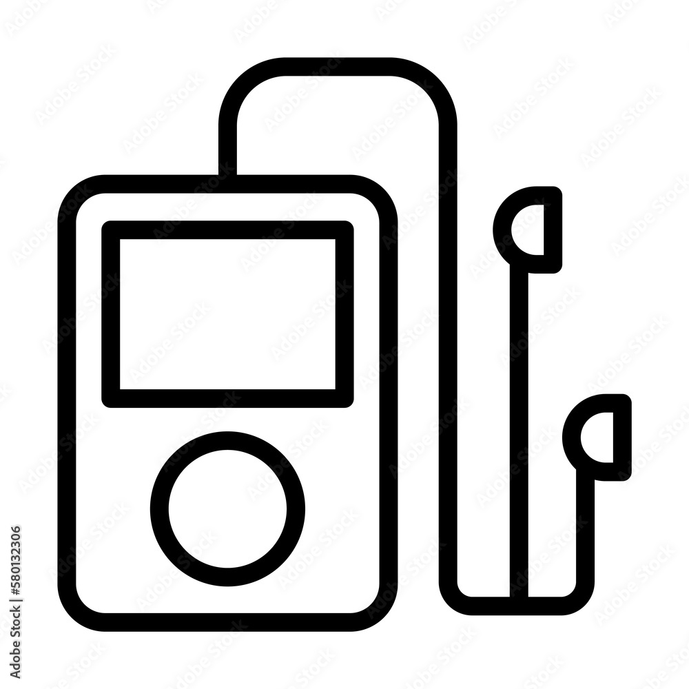 Music player, technology icon. Simple line, outline elements of hipster style icons for ui and ux, website or mobile application on white background Music player, technology icon. Simple line, outline elements of hipster style icons for ui and ux, website or mobile application on white background