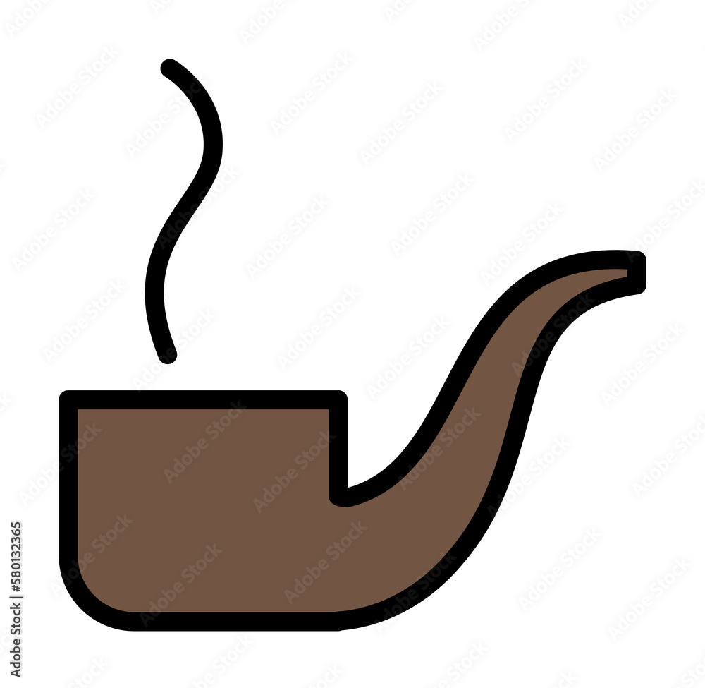 Smoking pipe, smoke icon. Simple color with outline elements of hipster style icons for ui and ux, website or mobile application on white background Smoking pipe, smoke icon. Simple color with outline elements of hipster style icons for ui and ux, website or mobile application on white background