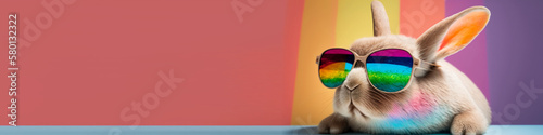 bunny with sunglasses banner