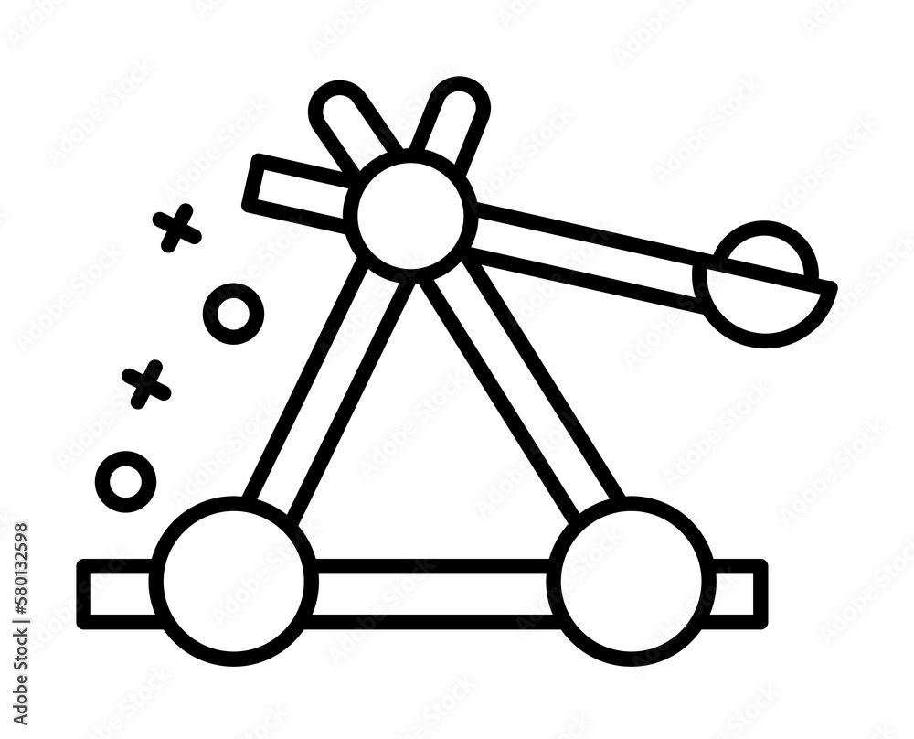 Catapult war weapon old icon. Element of history icon on white background