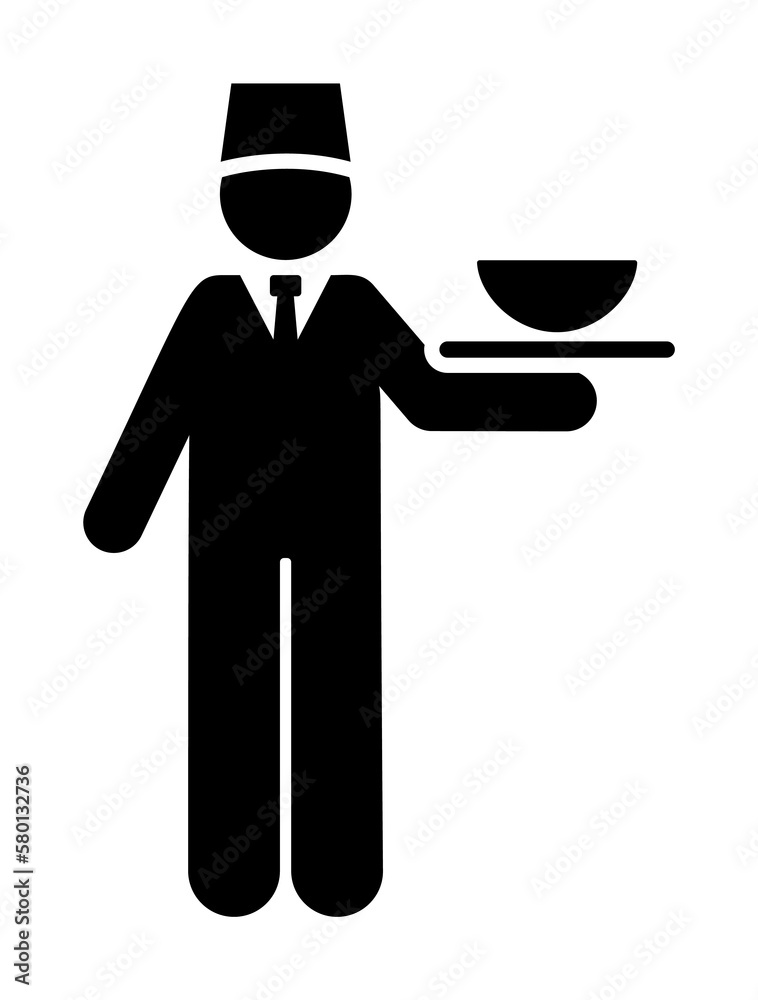 Waiter Pictrogram Food, services, hotel, waiter icon. Element of hotel pictogram icon ...