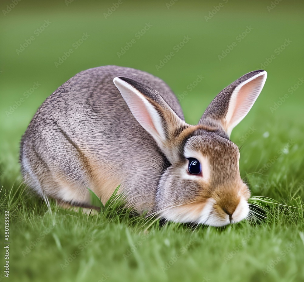 Fototapeta premium rabbit on grass